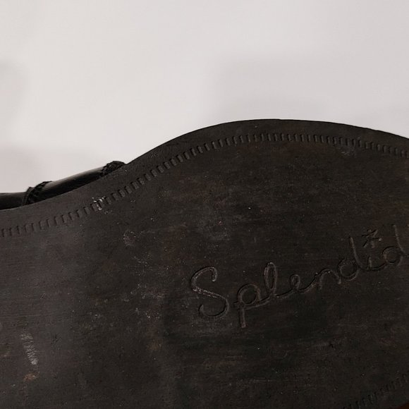 Splendid Black Leather Ankle Boots w/Brown/Black Knit Top - Size 9.5M - Picture 7 of 7